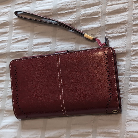 New Genuine Leather Wallet with RFID Blocking Large Capacity Wristlet - Picture 2 of 13